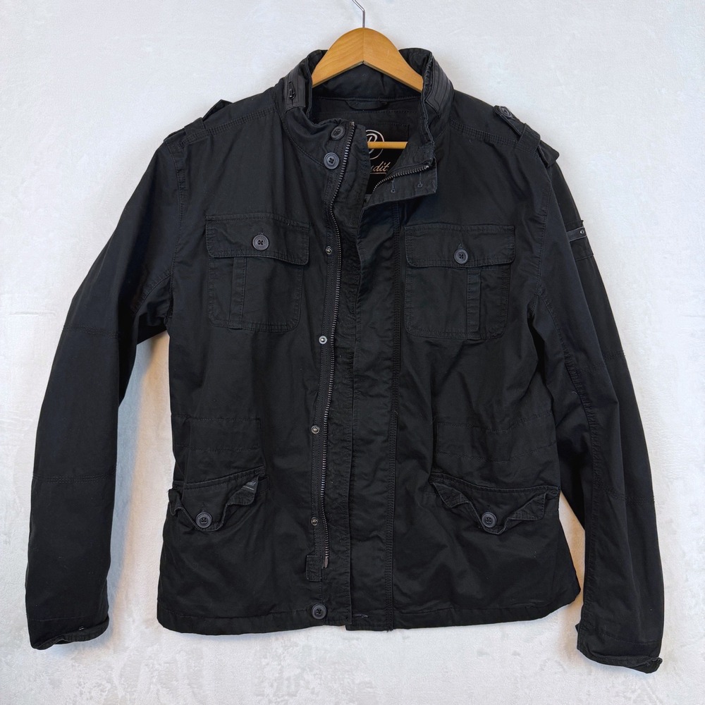 Brandit‎ Mens Black Vintage M65 Field Jacket Military Style Size L